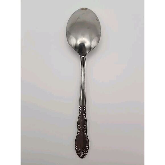 Wesley Forge WLF2 Tablespoon Stainless Steel 8 1/4" Floral Design Art Deco MCM - Picture 2 of 8